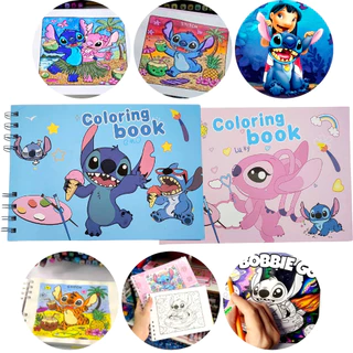 Livro Caderno de Colorir Pinturas Kids Bob Good Lilo Stich Capa Dura em Oferta na Shopee