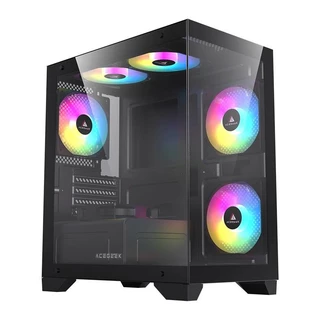 Gabinete Gamer Acegeek Rhythm, Mid-Tower, Lateral de Vidro, Preto, AG-RHYTHM-BK em Oferta na Shopee
