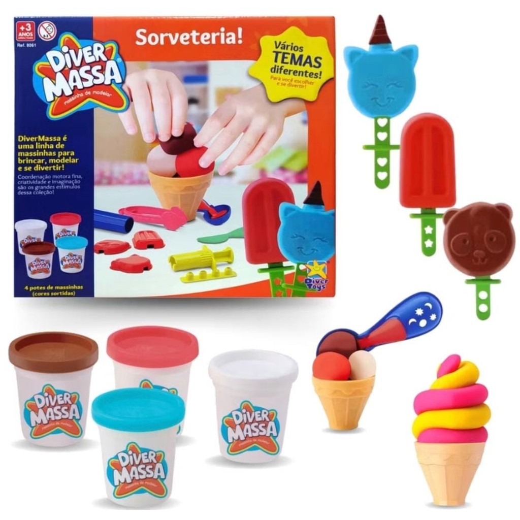 Kit Massinha de Modelar Diver Massa Sorveteria | Shopee Brasil