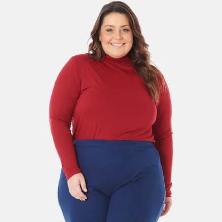 Blusa Gola Alta Cacharrel Moda Feminina Plus Size De Viscose Várias Cores 1130 DROP