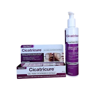 Kit Cicatrizes Estrias Cicatricure Gel 60g e Hidratante Corpo Antiestrias 250g