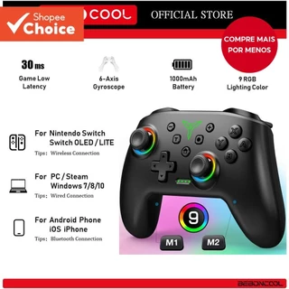 BEBONCOOL Controlador De Gamepad Sem Fio Bluetooth RGB Para Nintendo Switch OLED/Lite/PC