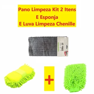 Conjunto Microfibra De Poliéster De Esponja Com Pegador E Pano De Limpeza E Luva Lavagem Automotiva em Oferta na Shopee