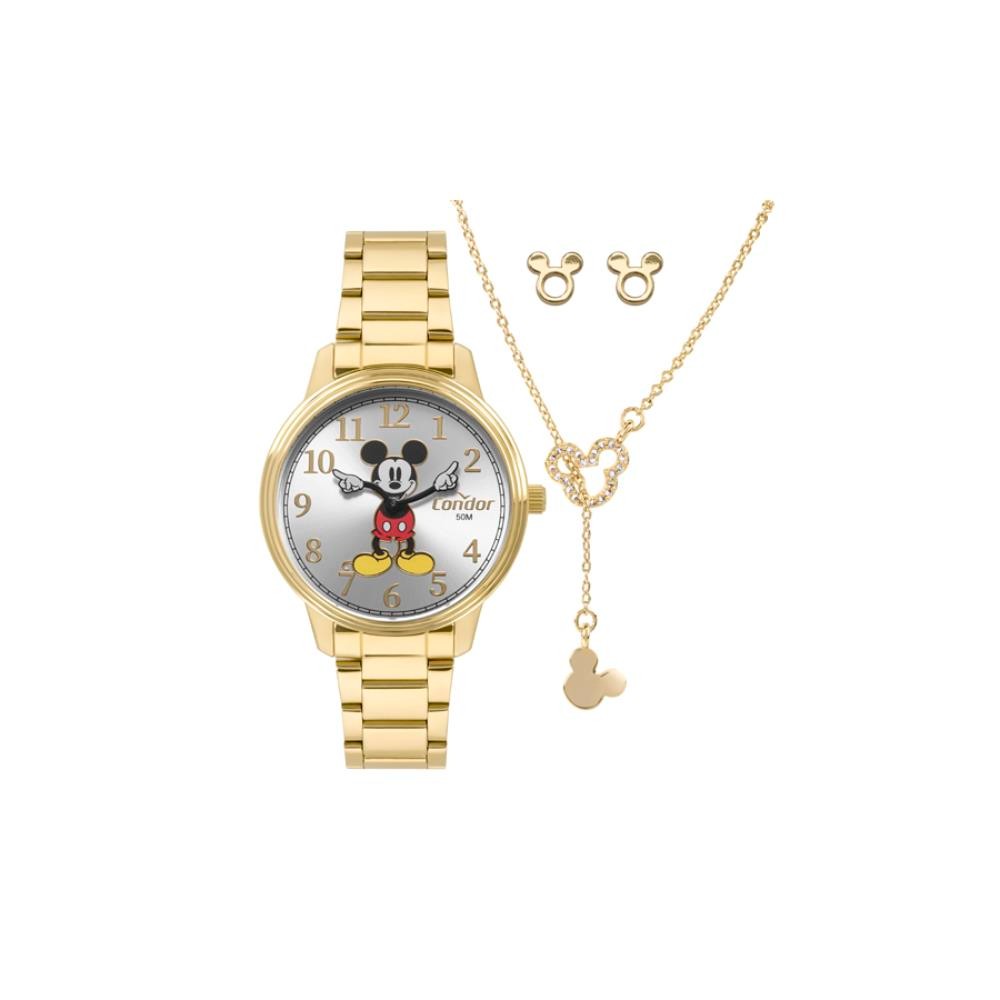 Relógio Condor Feminino Ref: Co2025aa/k4k Dourado Mickey + Semijoia