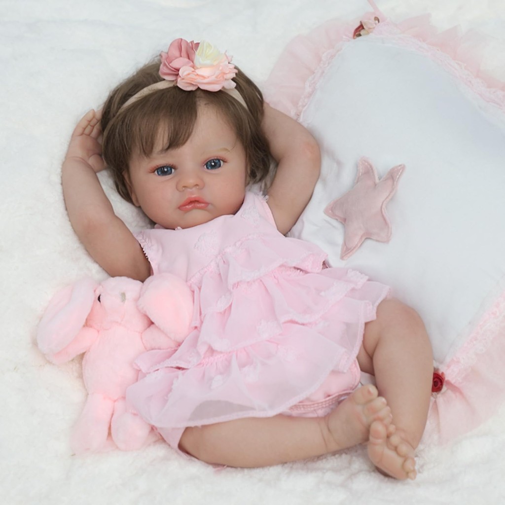 Boneca Bebe Reborn Realista Silicone Liz Girafinha Enxoval Completo