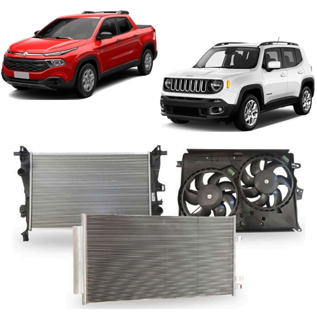 KIT RADIADOR CONDENSADOR GMV PARA TORO RENEGADE 15/22 DENSO | Shopee Brasil