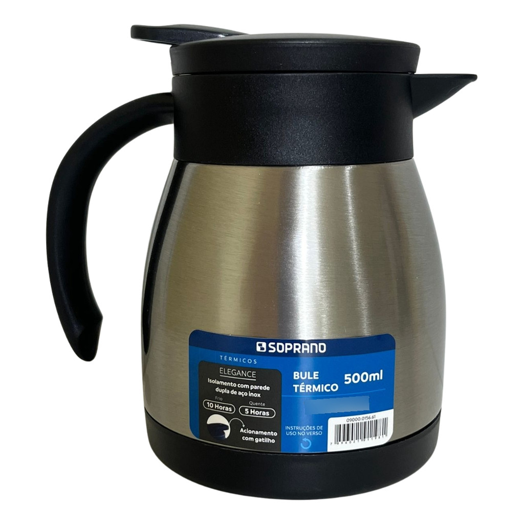 Bule Inox Elegance Garrafa Térmica Para Chá Café Água 500ml