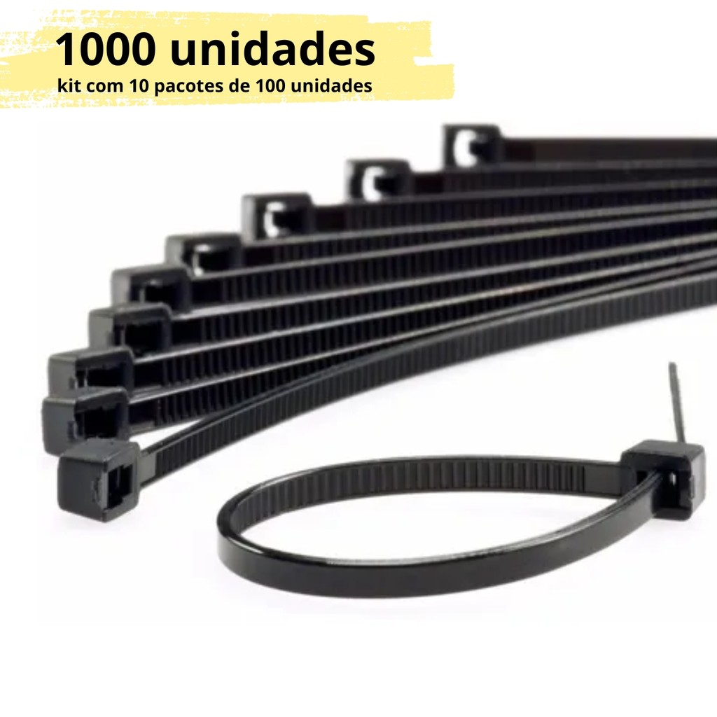 Kit 1000 Abraçadeiras Hellerman De Nylon Fita 3,6mm X 200mm | Shopee Brasil