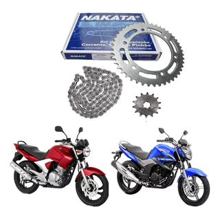 Kit Relação Tração Yamaha Fazer 250 2005 2006 2007 2008 2009 2010 2011 2012 2013 até 2016 C/ Retentor ORIGINAL NAKATA