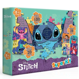 Super Kit Stitch Quebra Cabeça Dominó Memória 3237 Toyster