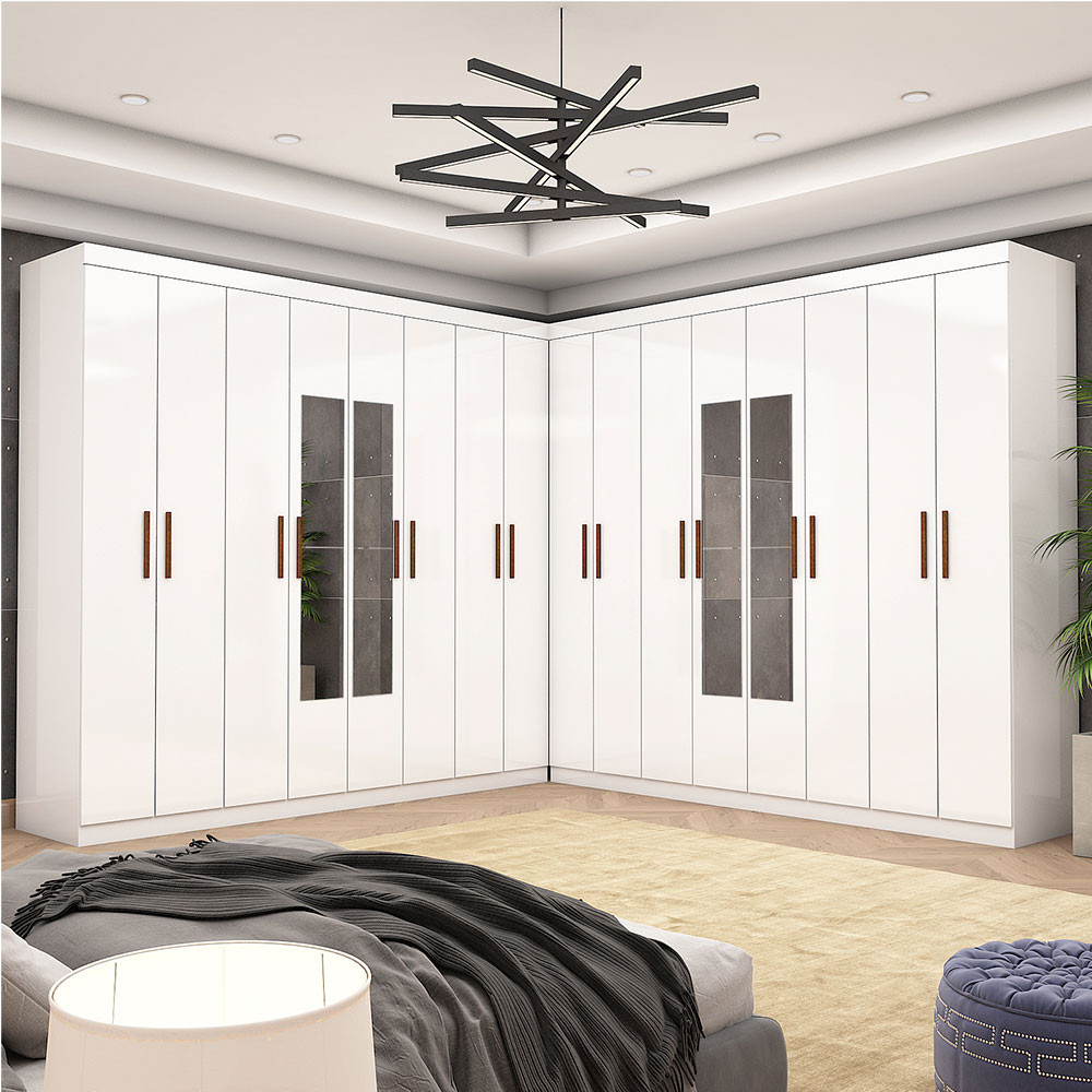 Closet Casal Duplo Rubi Premium 16 Portas C/espelho 8 Gavetas | Shopee ...