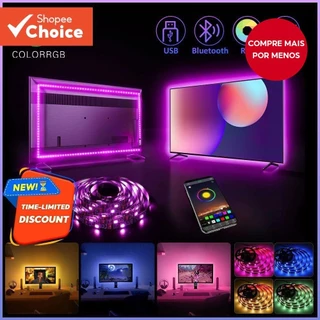 Tira LED Luz Música Sincronização RGB TV Backlight App/Controle Remoto 5V Alimentado Por USB Flexível Casa Lâmpada Decor