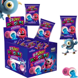 Chiclete Monster com recheio Diploko Sabor Framboesa - 14280 Danilla