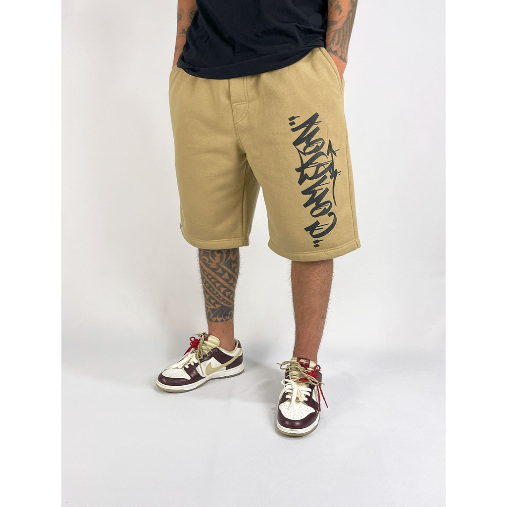 Bermuda Moletom Compton Tag Jumps - Bege | Shopee Brasil
