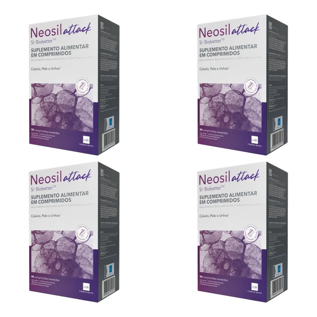 Kit Neosil Attack Com 4 Caixas De 90 Comprimidos Revestidos Cada ...