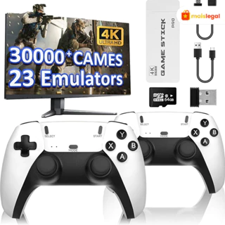 Escolha 2 consoles originais, sem fio, portáteis. Controle retrô (10k jogos, 4K), GameStick M15 PRO 4K (20k jogos).