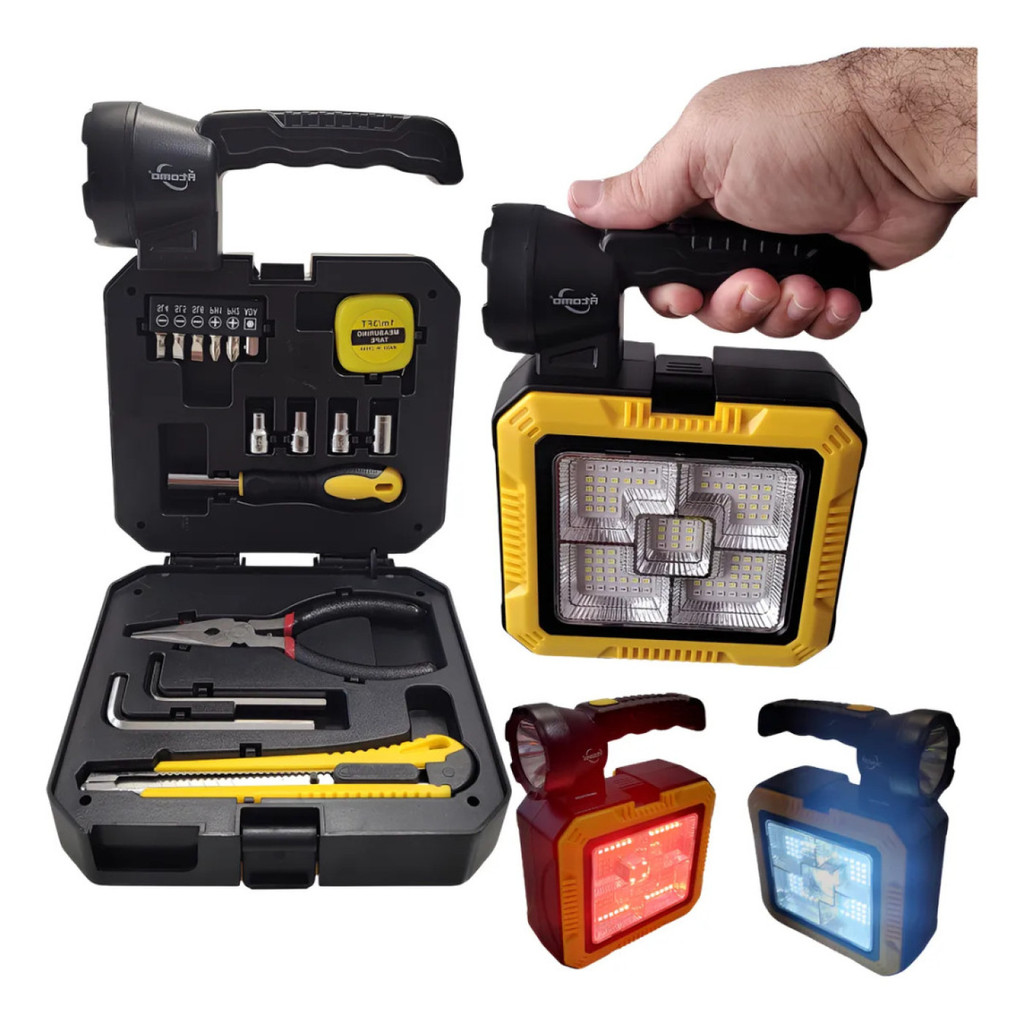 Lanterna Solar Led Kit Ferramentas Recarregável Power Bank | Shopee Brasil
