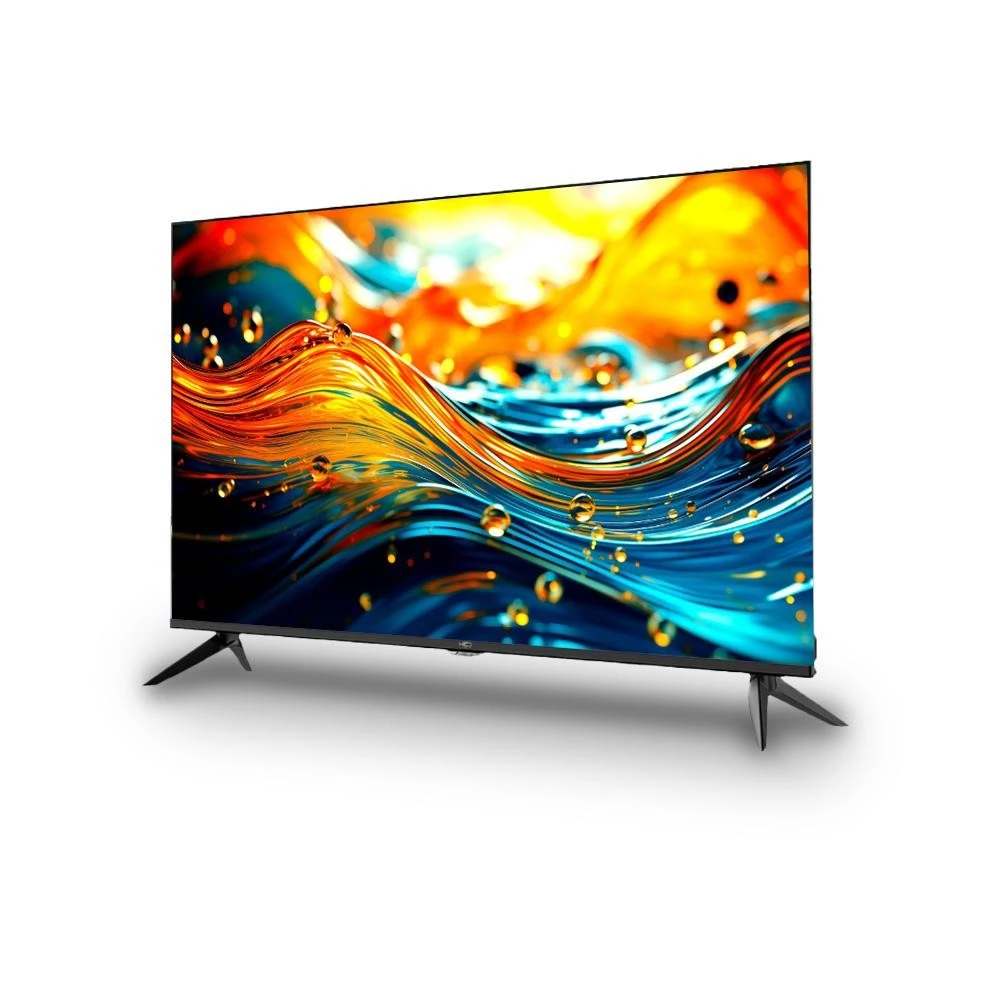 Smart TV HQ 43 polegadas vista de ângulo lateral destacando o design slim