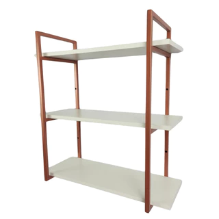 Prateleira Industrial Suspensa Organizador 3 Níveis Rose Gold MDF 60cm em Oferta na Shopee
