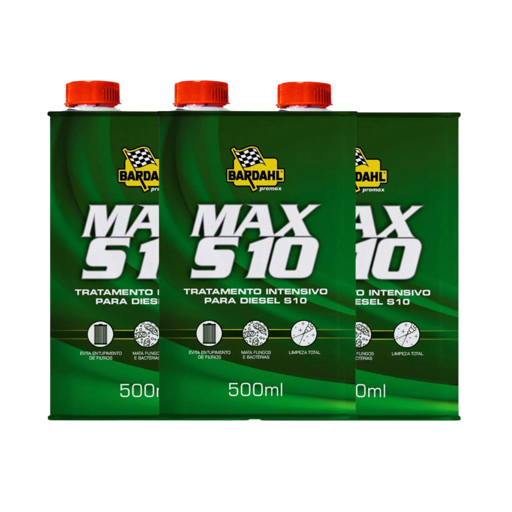 Kit 3 Aditivo Diesel S10 Bardahl Max S10 Cor Frasco Verde | Shopee Brasil