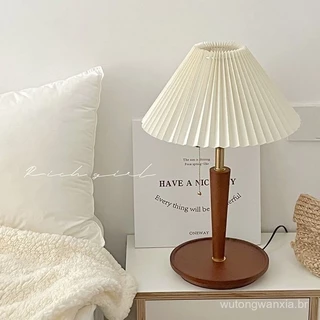 Abajur de Mesa Retro Plissado com Proteção para os Olhos, Abajur de Cabeceira para Quarto, Novo Estilo Chinês, Abajur De