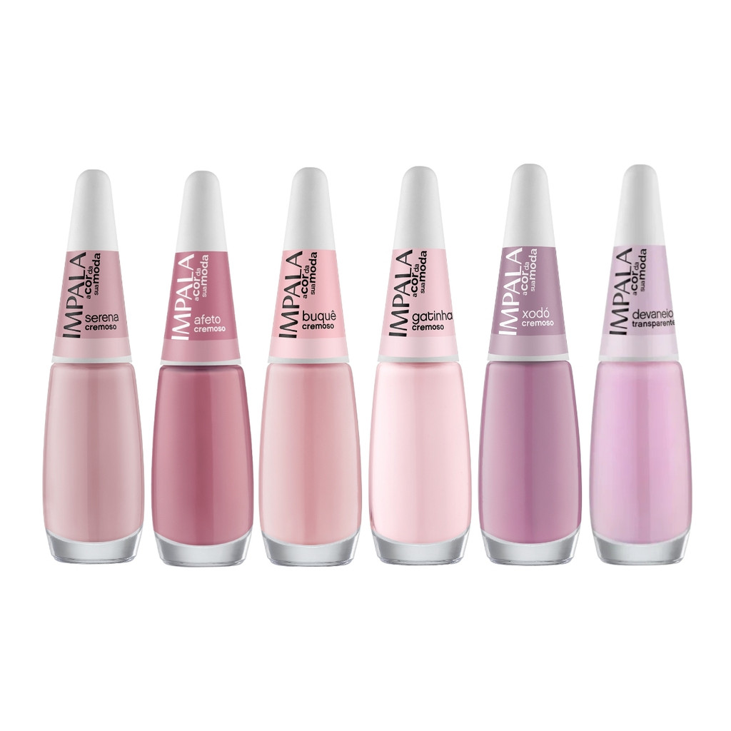 Kit Esmalte Impala Tons De Rosa A Cor Da Sua Moda Cremoso | Shopee Brasil