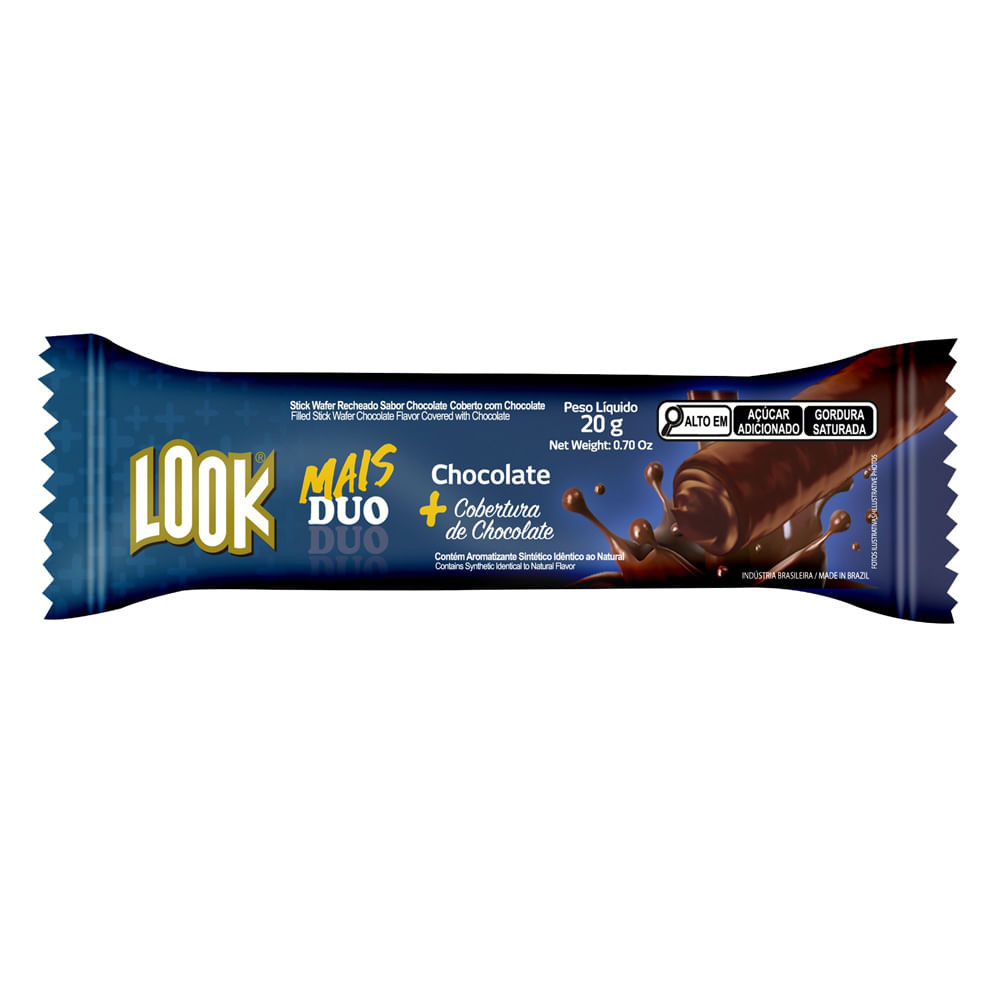 Chocolate Look Mais Duo Chocolate com Cobertura de Chocolate 20g ...