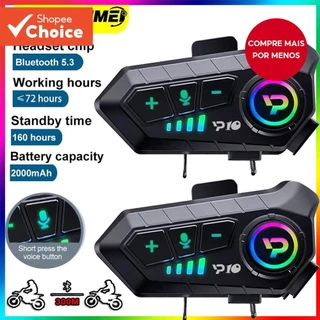 Y10 Capacete Da Motocicleta Fone De Ouvido Bluetooth 5.3 Estéreo À Prova Dwaterproof Água IPX6 Redução Ruído Controle Vo
