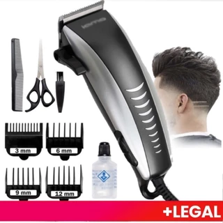 Máquina De Cortar Cabelo Barbeador Aparador Profissional Acabamento Barba 9 Peças Elétrico 110V
