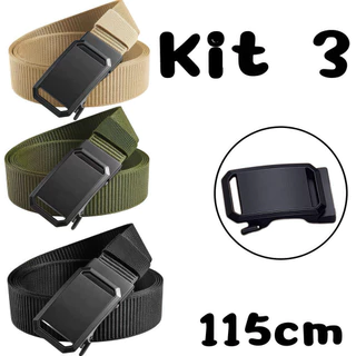 kit 3 Cinto Tático Com Fivela Automática Masculina – De Nylon De Lona Casual Funcional Para Estudantes E Uso Diário em Oferta na Shopee