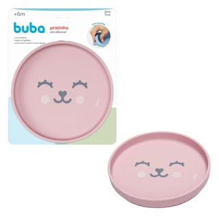 Pratinho em Silicone com Ventosa Gummy Rosa 19678 - Buba