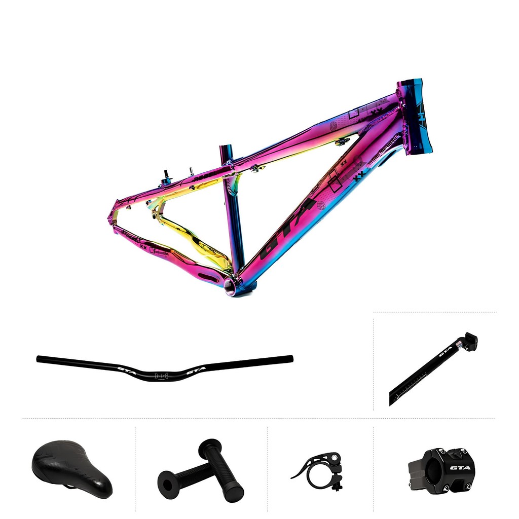 Quadro Bike Freeride Aro 26 GTA Rebel Alumínio Manobra Grau Várias Cores