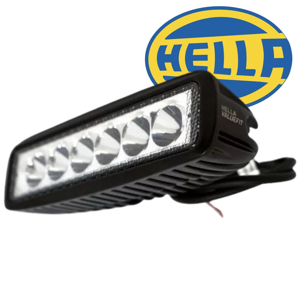 Farol Auxiliar LED Mini Barra Led Hella Valuefit 6 LED's 12V / 24V 18W ...