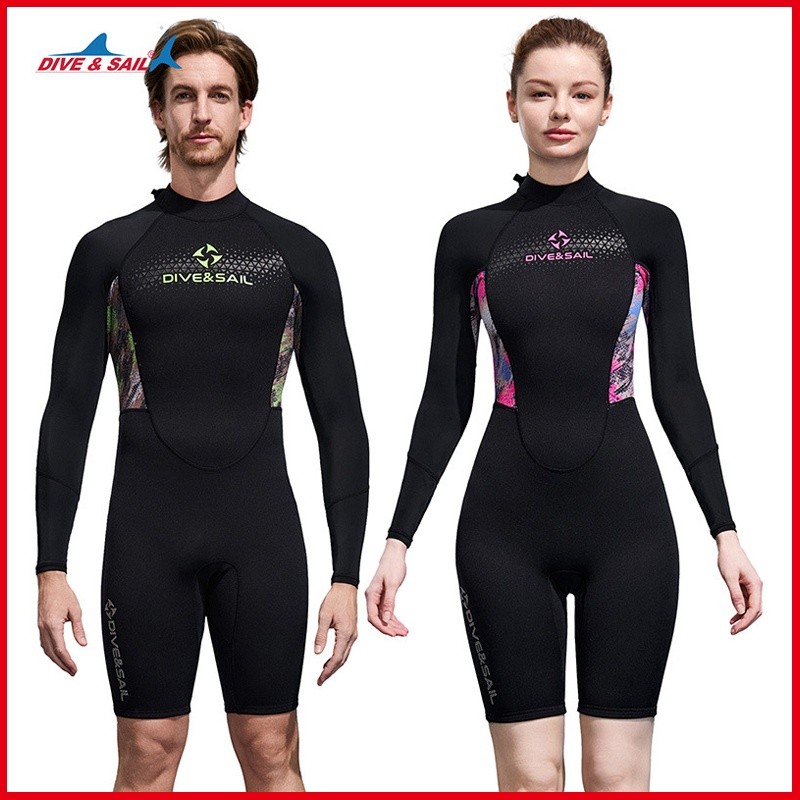 Imagem do produto Pronto estoque mergulho & vela 1.5mm terno de mergulho masculino feminino tecido Neoprene de uma peça quente axilas alfa 1
