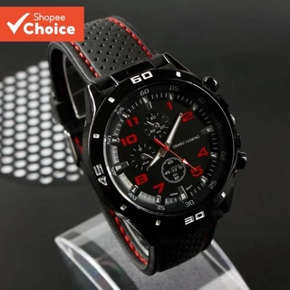 Relógio Esportivo Masculino Com Pulseira De Silicone , Analógico De Quartzo Resistente À Água em Oferta na Shopee