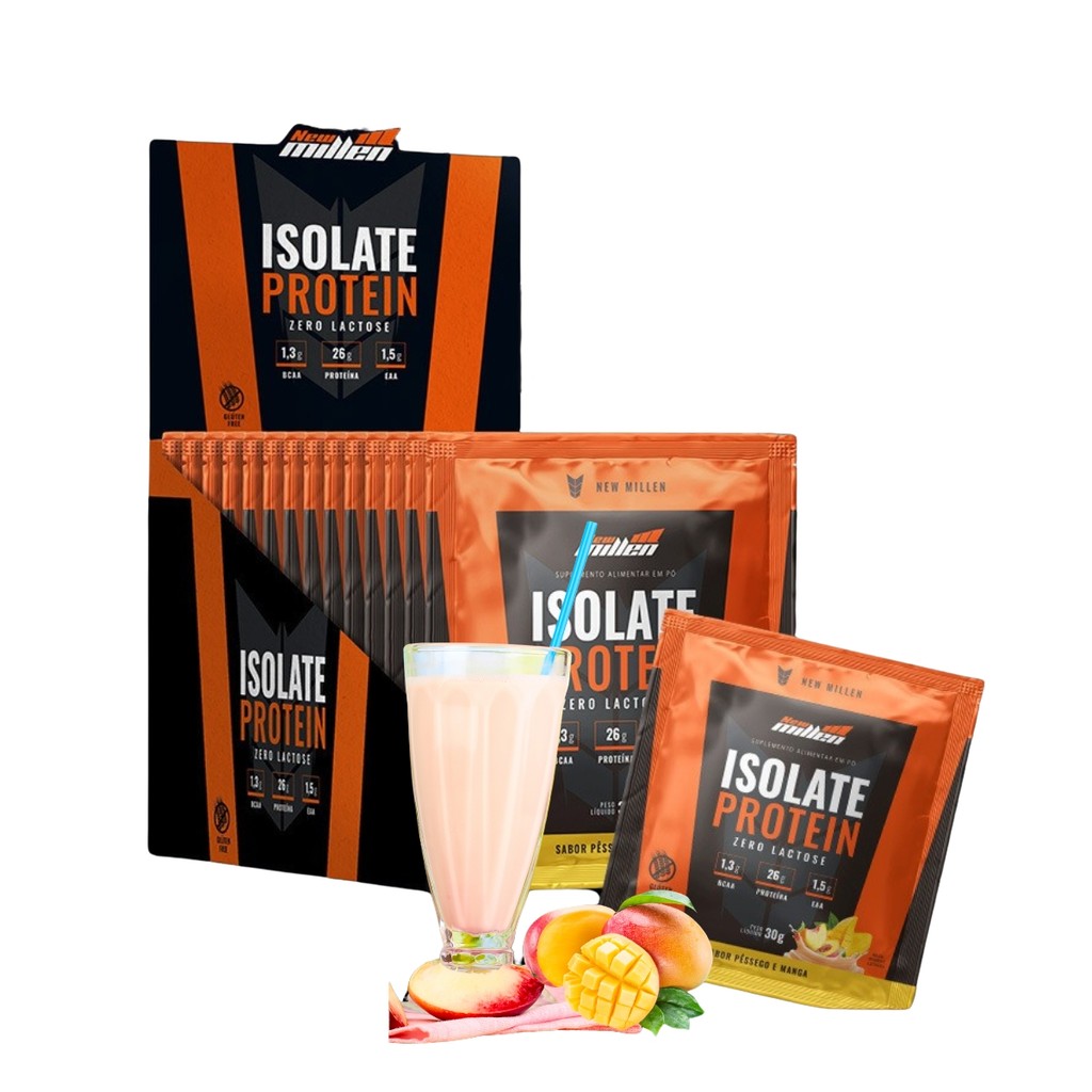 Whey Isolate Protein New Millen Zero Lactose Display 15x30g | Shopee Brasil
