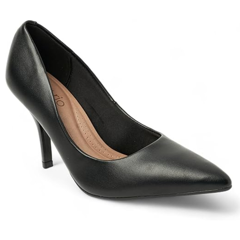 Scarpin Beira Rio Salto Médio Preto Elegância e Conforto | Shopee Brasil