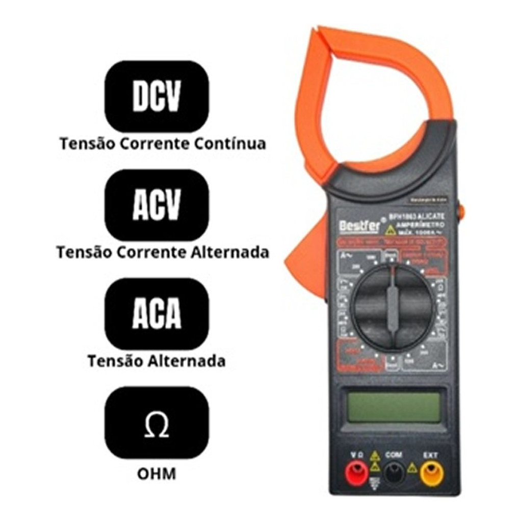Alicate Amperimetro Digital Multimetro Eletricista Melhor | Shopee Brasil