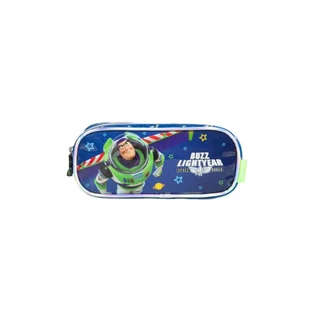Estojo Escolar Masculino 2 Compartimentos Toy Story Buzz Lightyear Azul Escuro Premium