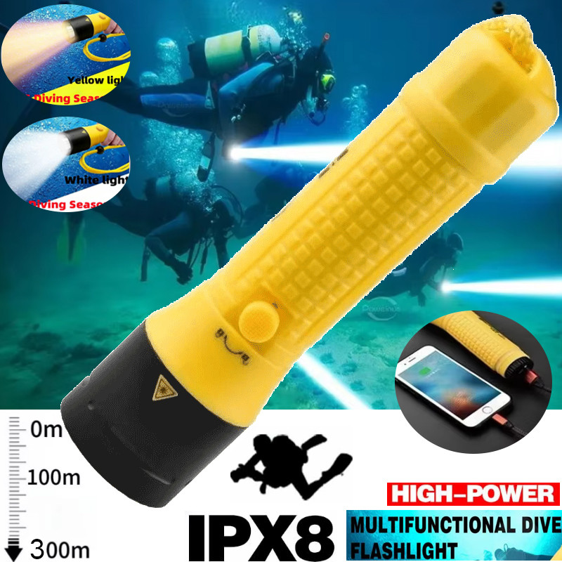 Lanterna De Mergulho Profissional IPX68 , À Prova D'água , Subaquática ...