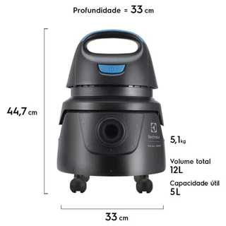 Aspirador de Pó e Água Electrolux 1400W c/ Conjunto de Acessórios e Rodas 360° (AWD01)