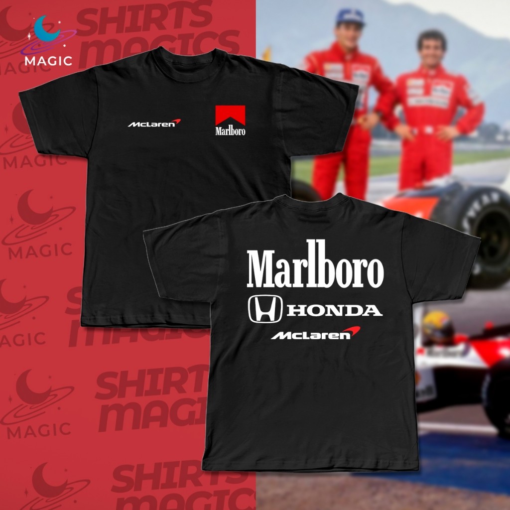 Camiseta Premium Mclaren Honda Malboro Corrida F1 100% Algodão
