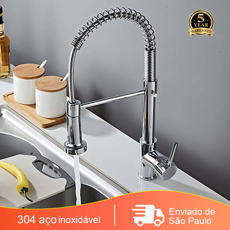 Torneira Gourmet Com Chuveiro - Torneira Para Cozinha Luxo Torneira Aço ...
