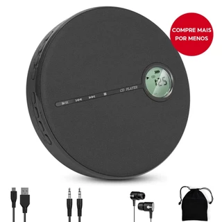 Reprodutor de CD Multifuncional com Bluetooth e USB Player Estéreo Duplo