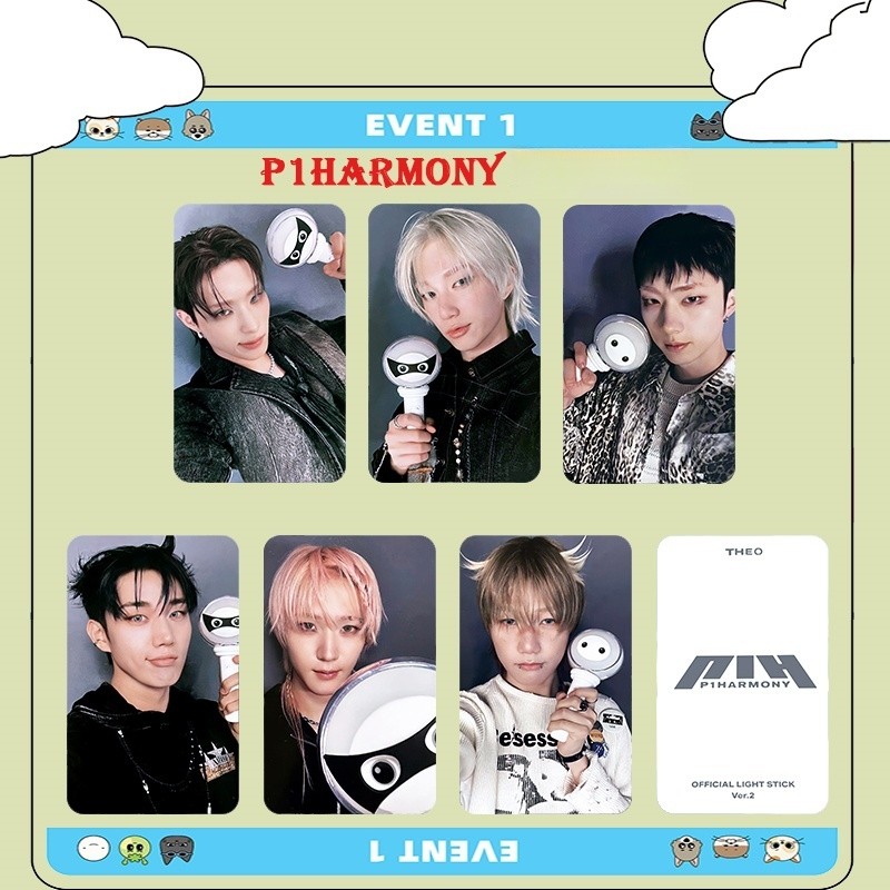 6pcs P1HARMONY DUH ! 8o Mini Álbum Photocards SW KTOWN4U MUSIC