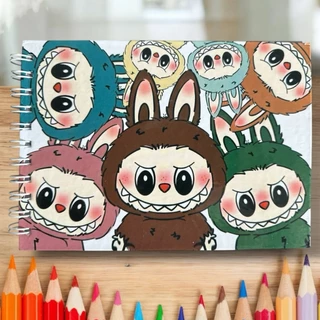 Livro de colorir Labubu  - Capa dura 50 Folhas - Caderno para Pintar - Coloring book A5 labubu em Oferta na Shopee