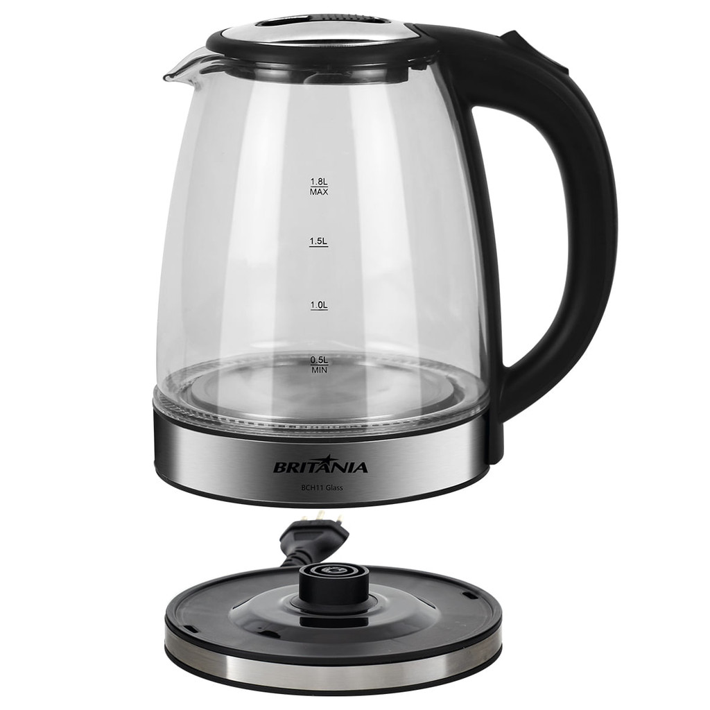 Chaleira Elétrica Britânia BCH11 Glass 1,8L Light ControlL Light ...