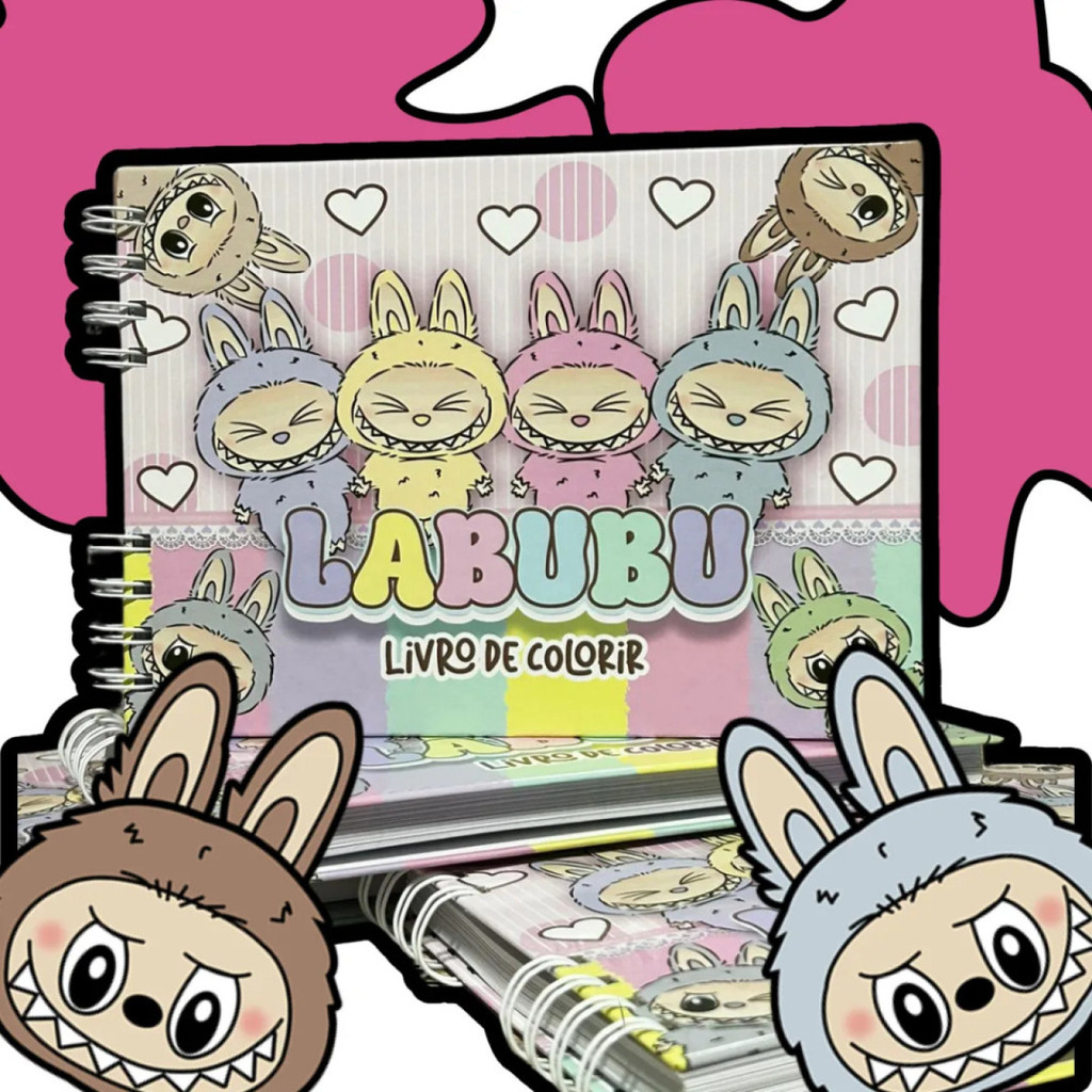 Livro De Colorir Labubu Estilo Bobbie Goods 50 Paginas 180G | Shopee Brasil