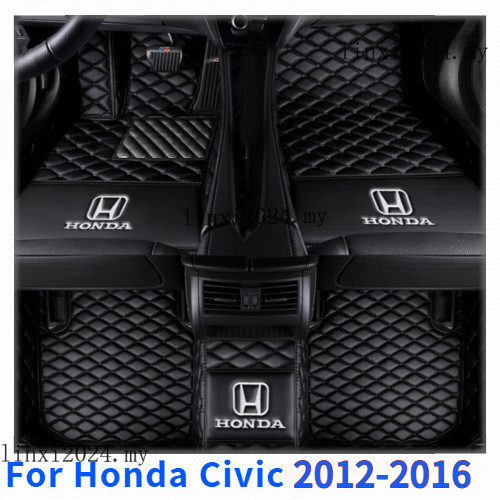 Para Honda Civic 2012-2016 - Tapetes de Carro - Personalizados Luxuosos à Prova d'Água