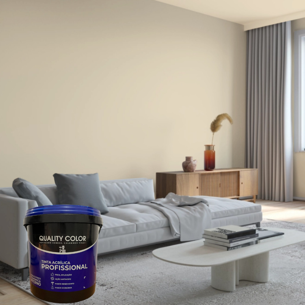 Tinta Acrílica Profissional para Parede Interna 20KG 16L Cor Areia ...